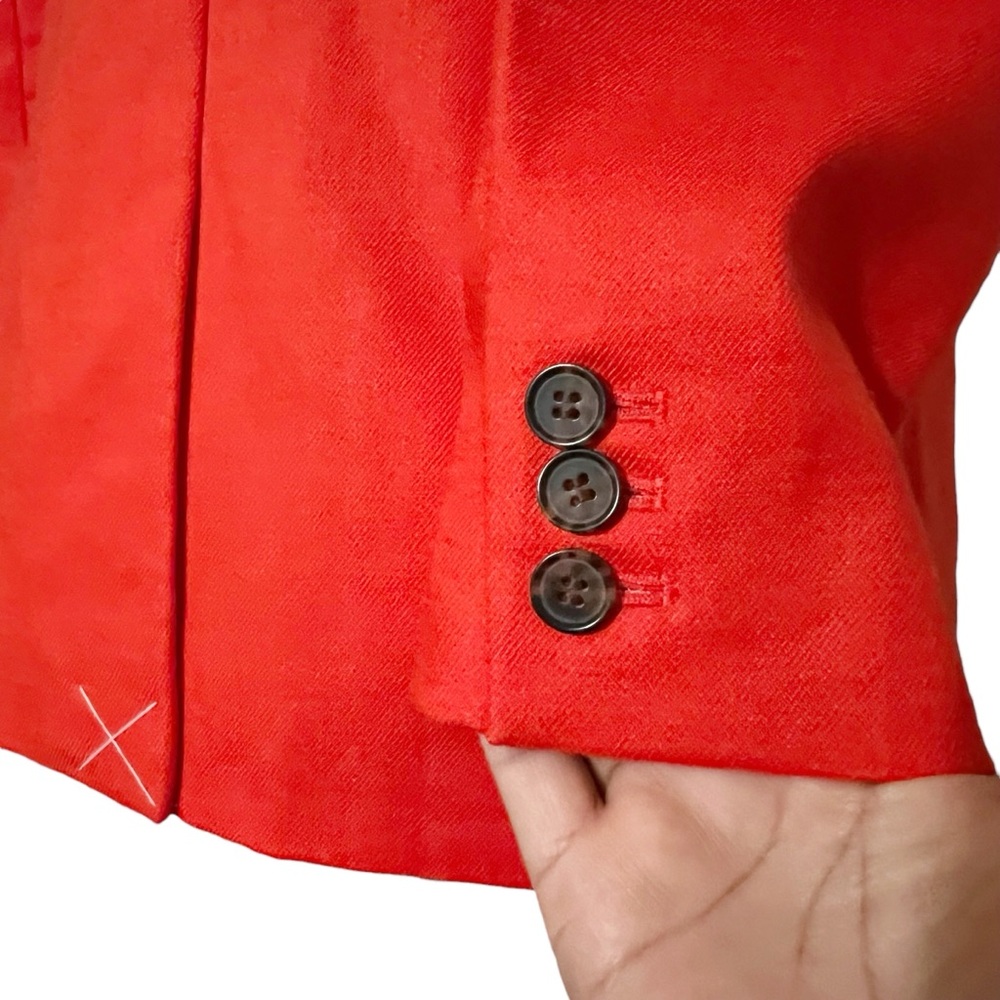 J.Crew Parke Blazer Stretch Linen Fitted Suit‎ Jacket Orange Brilliant Sunset - Picture 10 of 12